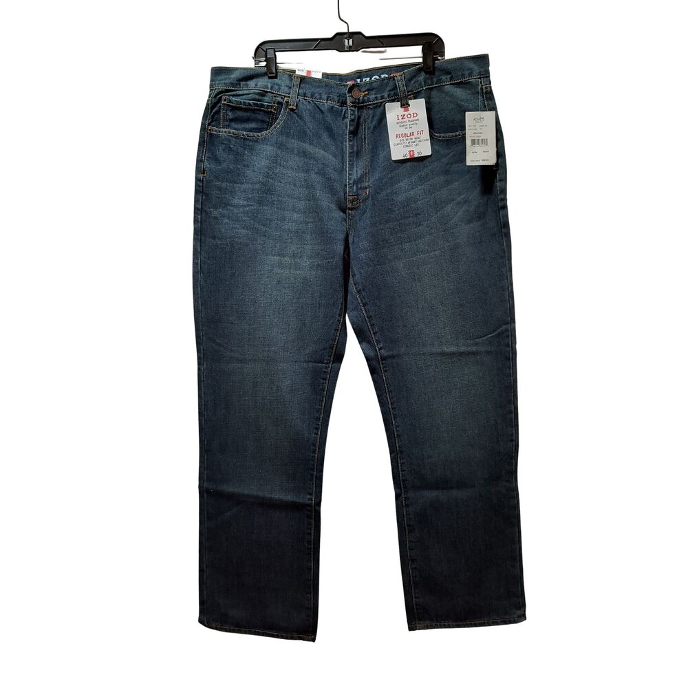IZOD Regular Straight Jeans Men’s 40x30 Blue Pacific Wash NWT